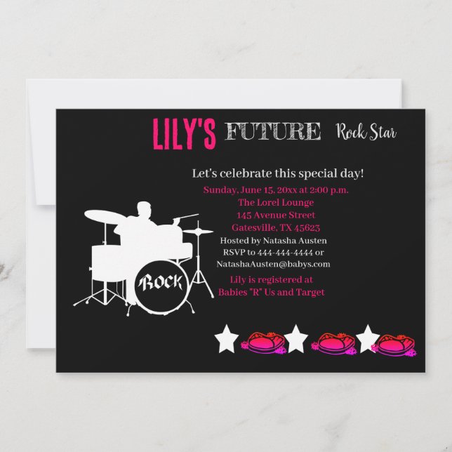 Future Rocker Baby Shower Invitation (Front)