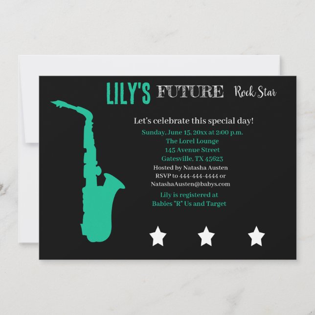 Future Rocker Baby Shower Invitation (Front)