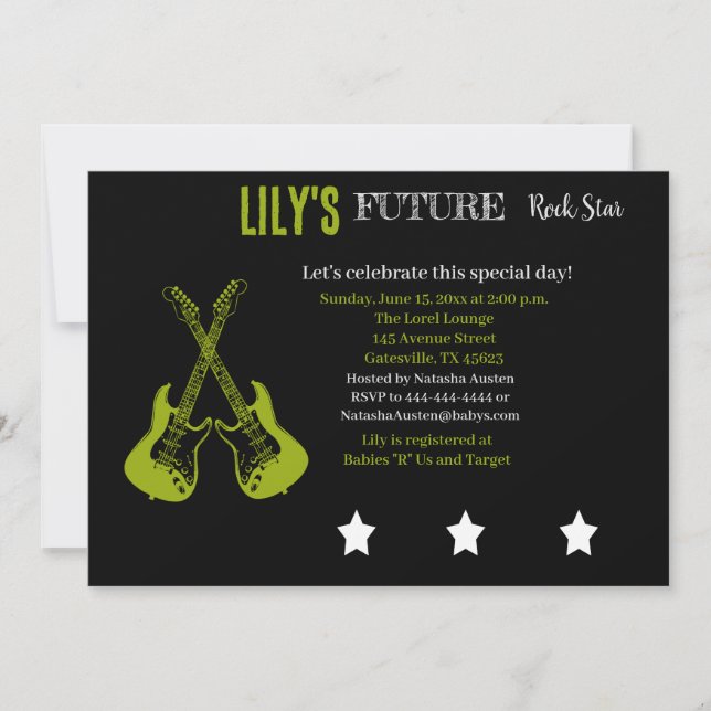 Future Rocker Baby Shower Invitation (Front)