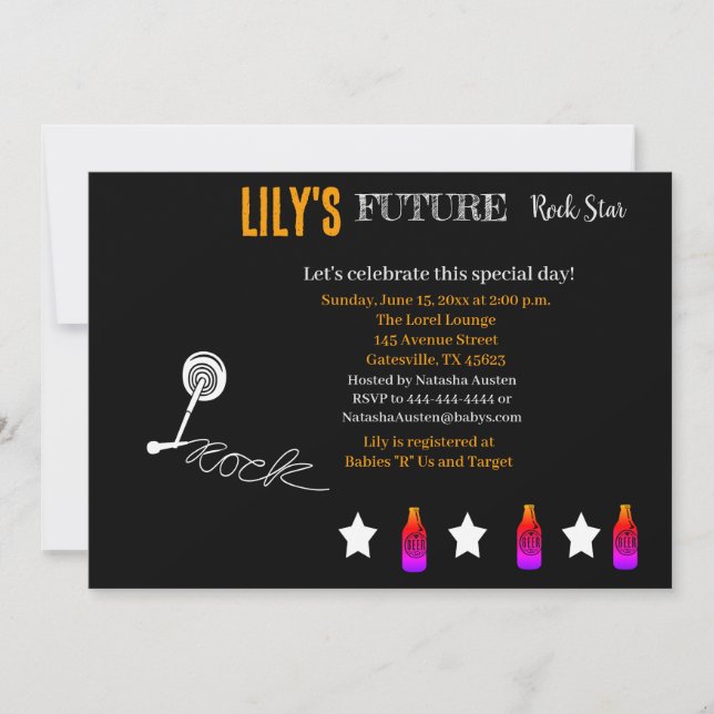 Future Rocker Baby Shower Invitation (Front)