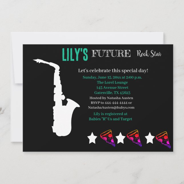 Future Rocker Baby Shower Invitation (Front)