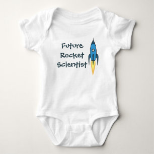 Future Rocket Scientist Blue Outer Space Boy Funny Baby Bodysuit