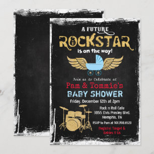 Future Rockstar Drum Set Baby Shower Invitation