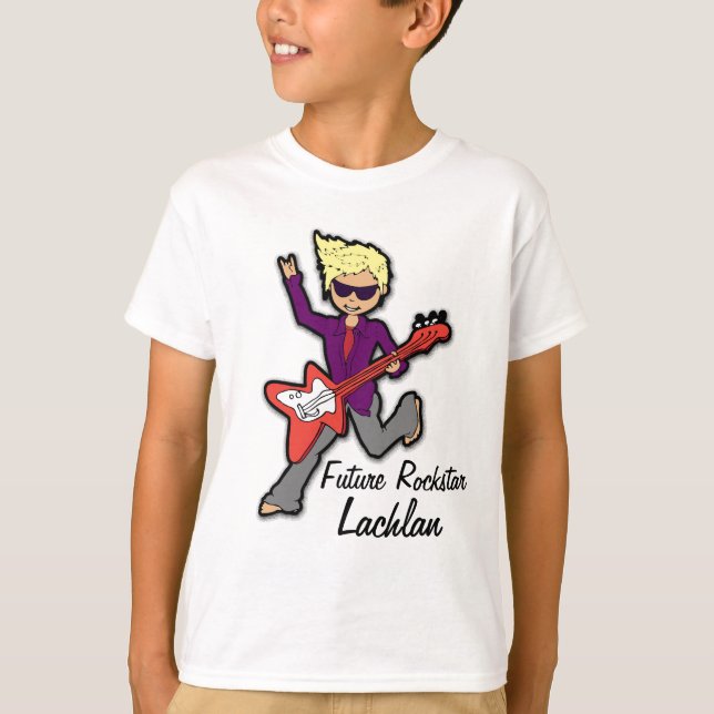 Future rockstar named boys blonde t-shirt (Front)