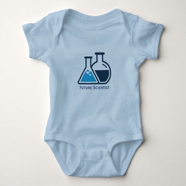 Future Scientist Beakers Design Baby Clothing Bodysuit (Front)