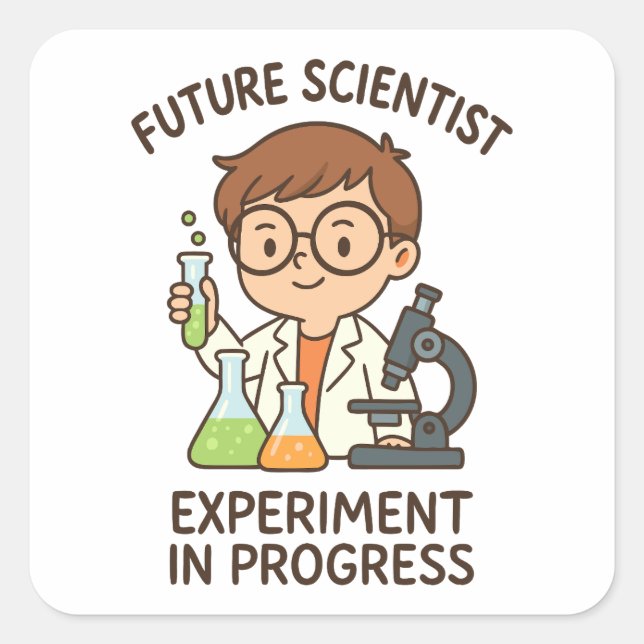 Future Scientist – Experiment in Progress Square Sticker (Front)