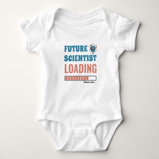 Future Scientist Loading Funny Personalised Unisex Baby Bodysuit (Front)