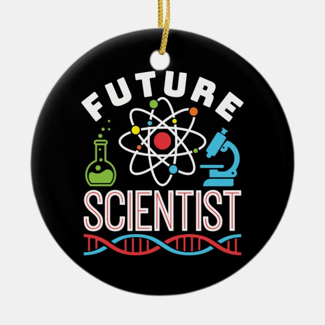 Future Scientist Science Lover Ceramic Tree Decoration (Front)
