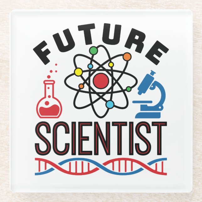 Future Scientist Science Lover STEM Glass Coaster (Front)