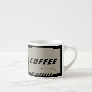 Future SciFi Space, Black Frames on Beige  Espresso Cup