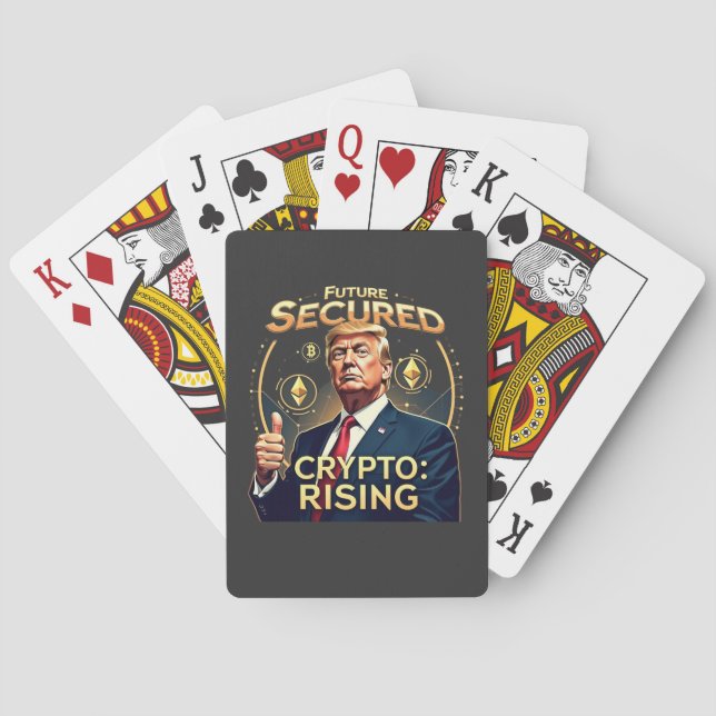 Future Secured Crypto Rising Trump Inaguration Day Playing Cards (Back)
