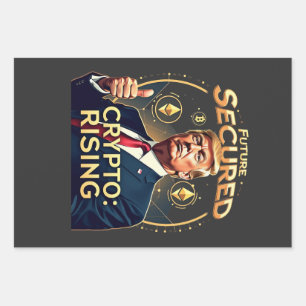 Future Secured Crypto Rising Trump Inaguration Day Wrapping Paper Sheet