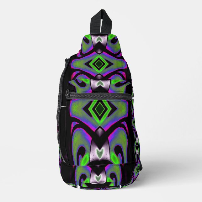 Future Shapes Light Totem Neon Prism  Sling Bag (Front)