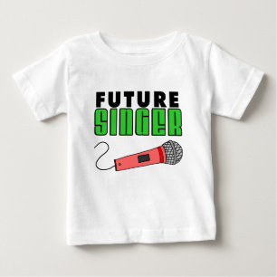 Future Singer Pink Microphone Baby T-Shirt