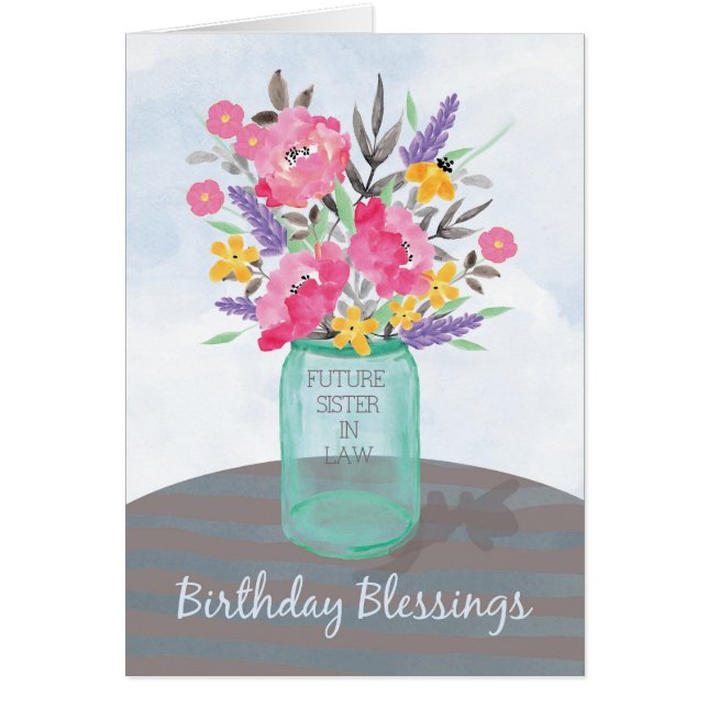 Future Sister-in-Law Birthday Blessings Jar Vase (Front)