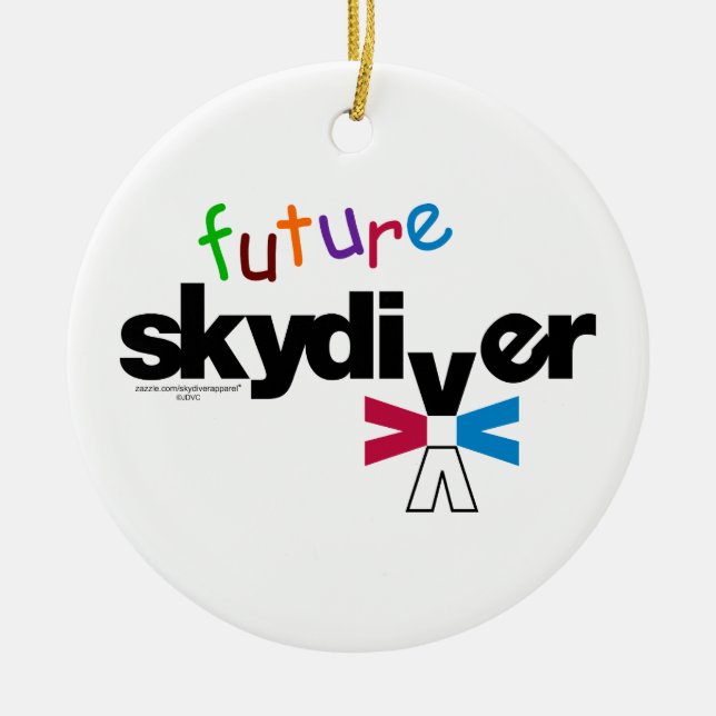 Future Skydiver Ceramic Tree Decoration (Front)