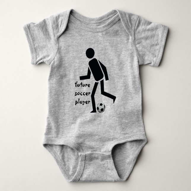 Future soccer player and ball custom baby bodysuit (Front)