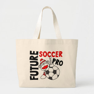 Future Soccer Pro Sock Monkey Large Tote Bag