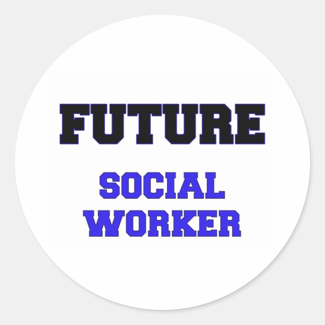 Future Social Worker Classic Round Sticker (Front)