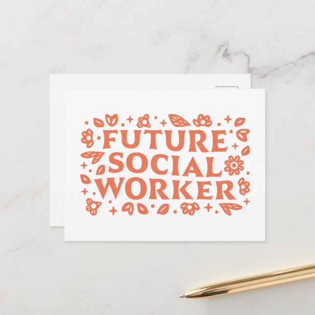 Future social worker girl aesthetic postcard (Front/Back In Situ)