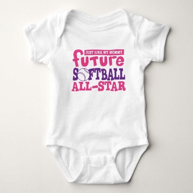 Future Softball All Star-Mummy Baby Bodysuit (Front)