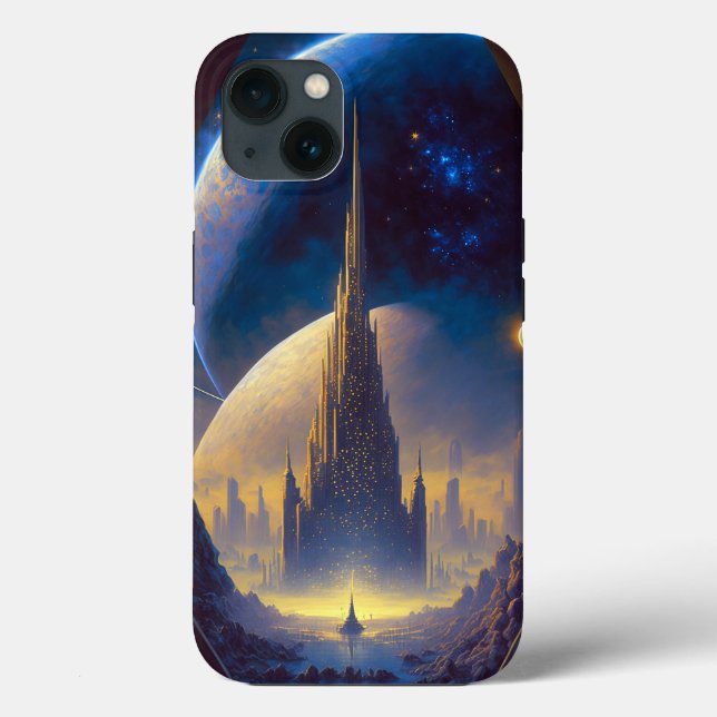 Future Space City Sci-Fi Art Case-Mate iPhone Case (Back)