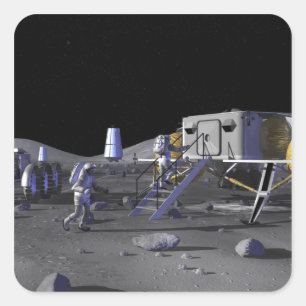 Future space exploration missions 13 square sticker