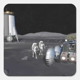 Future space exploration missions 3 square sticker