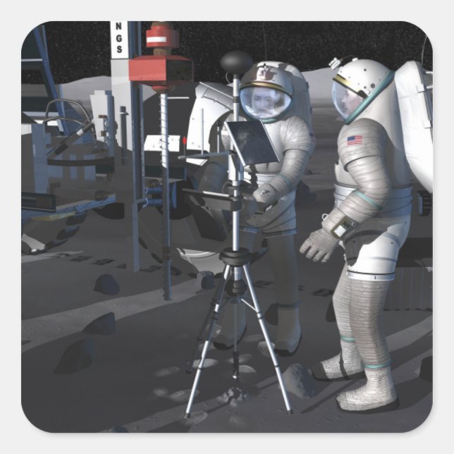 Future space exploration missions 5 square sticker (Front)