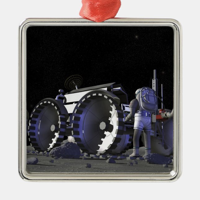 Future space exploration missions 9 metal tree decoration (Front)