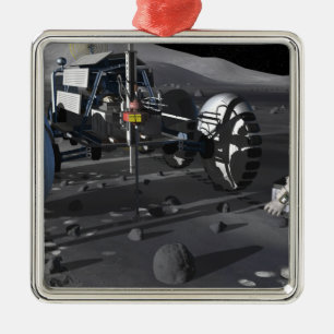 Future space exploration missions metal tree decoration