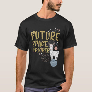Future Space Explorer Llama Astronaut Fun Cute T-Shirt