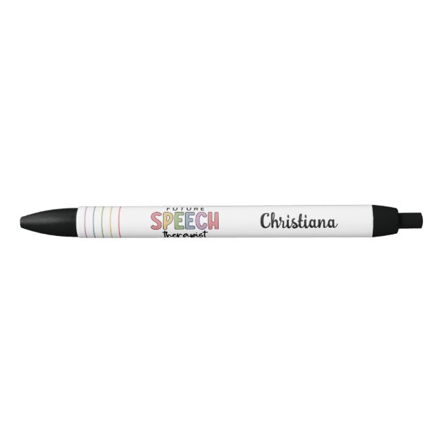 Future Speech Therapist Future SLP Gift Black Ink Pen (Front)