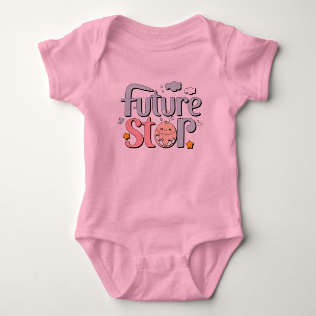 Future Star - Cute Baby Footprints Bodysuit (Front)