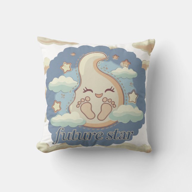 Future Star - Dreamy Baby Footprints Cushion (Front)