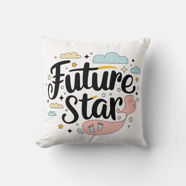 Future Star - Whimsical Baby Bump Cushion (Front)