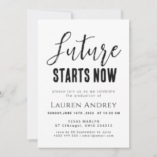 Future Starts Now Graduation Party Invitation