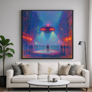 Future Street Police - Pastel Painting Style Art Poster