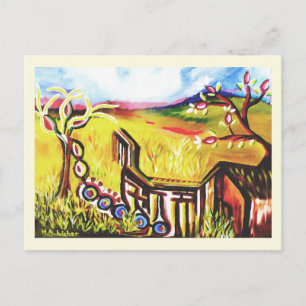 Future summer in the countryside art postcard