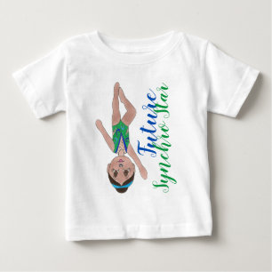 Future Synchro Star Blue Synchronised Swimmer Girl Baby T-Shirt