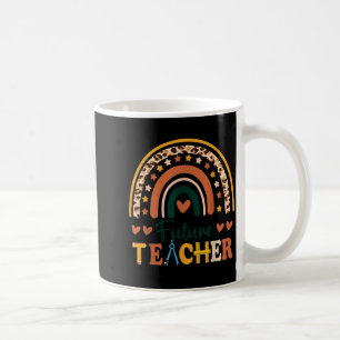 Future teacher rainbow leopard new grad student coffee mug