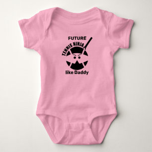 🎾 Future Tennis ninja! [like Daddy] pink Baby Bodysuit