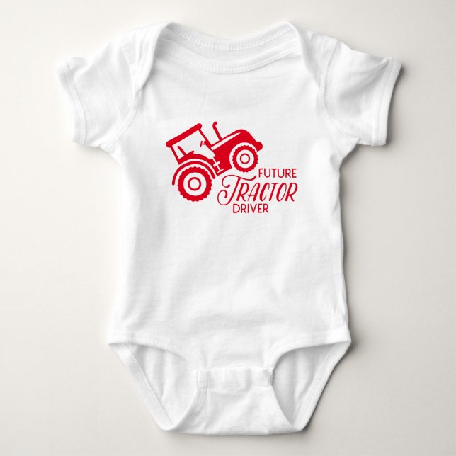 Future Tractor Driver Baby Bodysuit (Front)