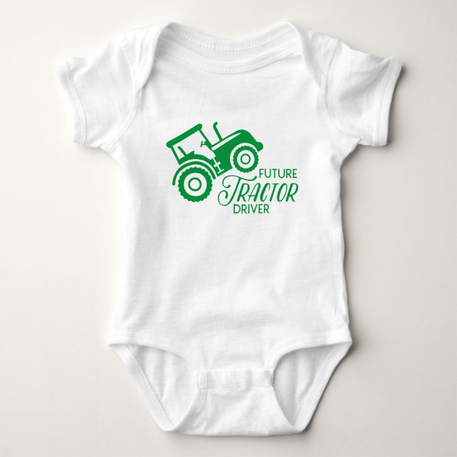 Future Tractor Driver Baby Bodysuit (Front)