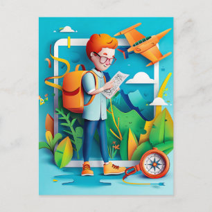 Future Travel Influencer Dream for Kids Holiday Postcard