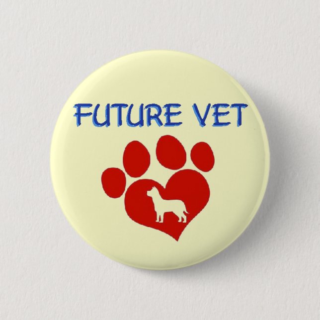 Future Vet - Dog 6 Cm Round Badge (Front)