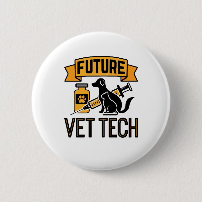 Future Vet Tech 6 Cm Round Badge (Front)