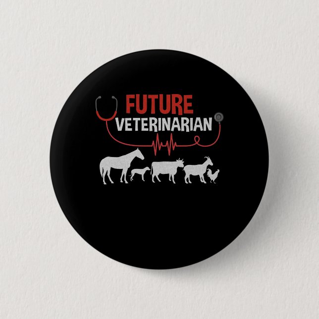 Future Veterinarian 6 Cm Round Badge (Front)