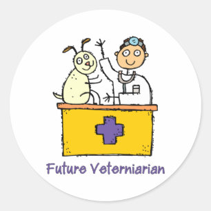 Future Veterinarian - Boy Classic Round Sticker