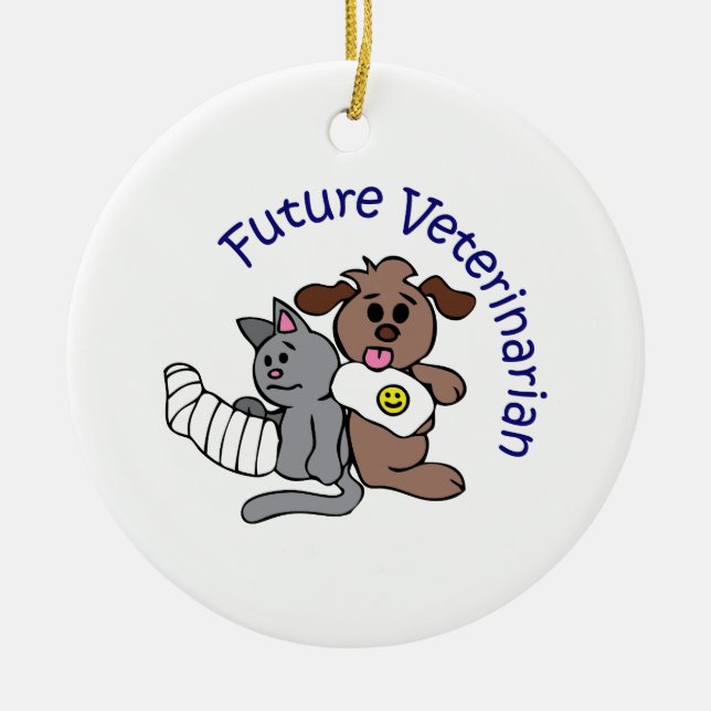 FUTURE VETERINARIAN CERAMIC TREE DECORATION (Front)